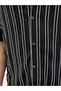 Men's Black Striped Short Sleeve Shirt 12269088 - 5