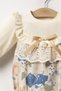 Baby Girl Child Linen Newborn Romper Bandana Socks Jumpsuit Set Baby Holiday Dress - 2