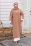 Women's Ribbed Striped Knitwear Dress - 3