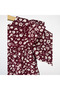 Floral Patterned Flounce Detailed Long Sleeve Dress – Claret Red - 3