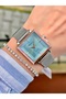 Steel Mesh Cord Square Case Women's Wristwatch with 2 Years Warranty 3 Atm Waterproof