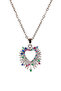Sparkling Heart Design Colorful Stone Steel Women's Necklace - 4