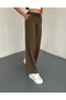 Comfortable Cut Dabil Fabric Pants with Lace-Up Parts - 5