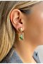 Dry Green Flower Plate Earrings