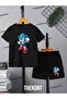 Sonic Printed Children's Summer Shorts-Tee Set