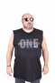Oversize Printed Sleeveless T-Shirt Step up Level 25155 Black