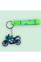 Kawasaki Green Motor, 3D Keychain with Motorcycle Figure - 2