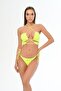 Aquaviva Women's Neon Green Cross Stringed Barbara Low-cut Bikini Set