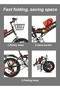 Kids Bike, 7 Speed Foldable Bicycle 18/20/22 Inch Mountain Bike for Children, high Carbon steel lightweight and stable, Steel Frame Dual Brake, with Basket - 2