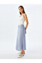 Medium rise midi linen flared skirt. - 2