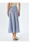 Medium rise midi linen flared skirt. - 4
