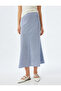 Medium rise midi linen flared skirt. - 3