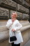 Women's Gold Button and Pleated Shirt White - 4