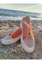 Alaçati Tasseled Stone Lace Sports Shoes - Orange - 7
