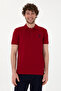 Men's Slim Fit Polo Neck Claret Red Basic T-Shirt 50298041 -Vr014