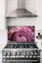 Purple Gold Glitter Glass Stove Back Protector, Heat Resistant, Countertop Built-In and Kitchen Protection