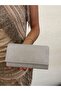 Women's Little Big Stone Look Silver Evening Dress Clutch Portfolio Chain Strap Handheld Wedding Engagement Evening Bag - 5