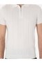Ecru Slim Fit Zippered Polo Neck Knitwear T-Shirt 50305983-Vr019 - 6