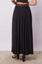 Women's Silky Textured Modal Fabric Ankle-Length Skirt with Pockets and Elastic Waist (Leather Belt Included)-Black - 5