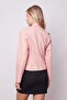 Women's Collared Flato Pocket Long Sleeve Double Breasted Wrap Lightweight Lycra Fabric Blazer Jacket-Powder - 5