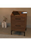 Modern Side Table with 2 Soft-Close Drawers - Truffle Davos Oak, Easy Assembly, Lightweight - 3