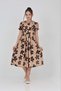 Girl's Floral Patterned Waist Detail Long Dress - 2