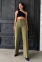 Khaki High Waist Fabric Pants Mg2284 - 2