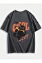 Smoked Cool Black Cat Front/Rear Printed Oversize T-Shirt - Mingalondon - 2