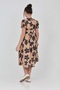 Girl's Floral Patterned Waist Detail Long Dress - 3