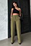 Khaki High Waist Fabric Pants Mg2284