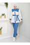 Women's Ecru Blue Jeans Detailed Shirt Pants Double Set - 3