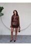 Transparent Tulle Shirt with Scarf Collar - 4