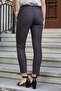 High Waist Thick Belted Pockets Narrow Leg Ankle Length Cotton Stretch Fabric Fabric Trousers -Coffee - 7