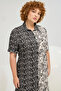 21272 Women's Big Size Buttoned Short Dress - 2