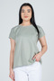 100% Cotton Striped Low Sleeve Double Women's T-shirt - Navy Blue - 2