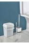2-Piece Bathroom Set Hanging Toilet Brush with Waste Water Tank Toilet Dustbin 5 Liters - 2