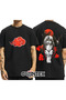 Naruto Uchiha Itachi Akatsuki Front Back Printed Unisex Black Tshirt