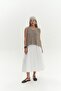 Amaya Ankle-Length Pleated White Skirt