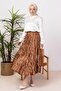 Elastic Waist Skirt with Stones 1401 - Tan - 4