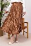 Elastic Waist Skirt with Stones 1401 - Tan - 3