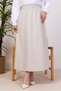Benja Elastic Waist Gabardine Skirt 1405 - Cream - 3