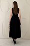Black Halter Neck Flared Dress - 4