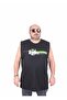 تي شيرت مطبوع بدون أكمام مقاس كبير Think Fast Run 25152 أسود