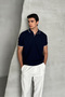 Men's Oversized Brioche Knit Polo Collar T-Shirt - 2