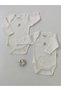 4Pcs Baby Body - Ecru Long Sleeve Bodysuit with Crispy 100% Cotton Undershirt Seasonal - 9