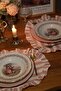 American Service Oval Striped Frilly Vintage 2 Piece Duck Linen - 6