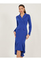 Plain Long Sleeves Blazer Midi Dress - 3