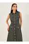 Plain Sleeveless A-Line Maxi Dress - 3