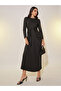 Solid Gathered A-Line Maxi Dress