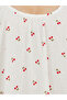 Cherry Print Ruffled Trim Cotton Slip Dress - 3